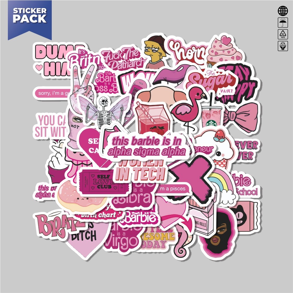 

[100PCS]Stiker Pack Stiker Pink Aesthetic Pinterest V3 Aesthetic Vinyl Anti Air Dekorasi Sticker Laptop Buku Journal Koper Helm Casing HP Gitar Helm Skateboard