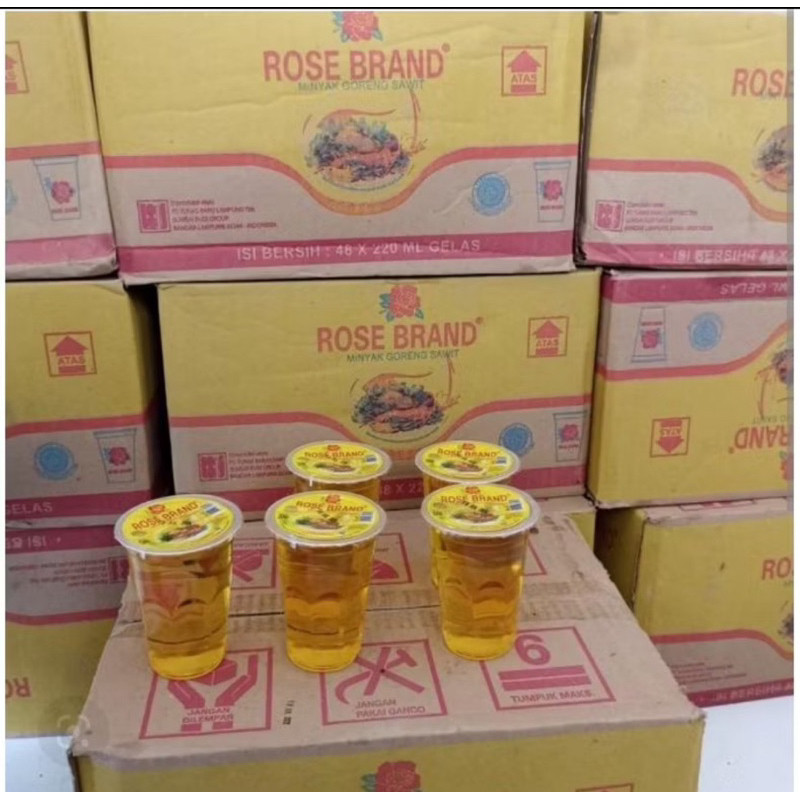 

10 Pcs Minyak Goreng Gelas ROSE BRAND/Rosebrand Cup 220ml