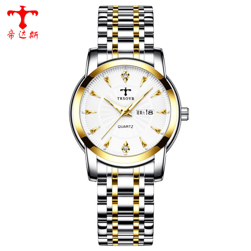 

Jam Tangan Wanita Merek Swiss Baru Tahan Air Bercahaya Kalender Ganda Jam Tangan Kuarsa untuk Wanita