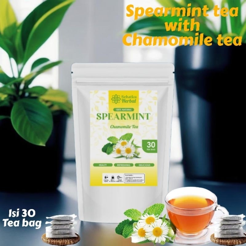 

SEHATKUHERBAL Spearmint tea with Chamomile tea : Teh Spearmint/Teh Chamomile Untuk Jerawat dan Insomnia Isi 30 tea bag