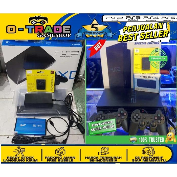 PS2 PS 2 SONY PLAYSTATION 2 FAT SLIM HDD HARDISK FULL GAMES BISA REQUEST GAMES SAMPE PENUH - 120GB