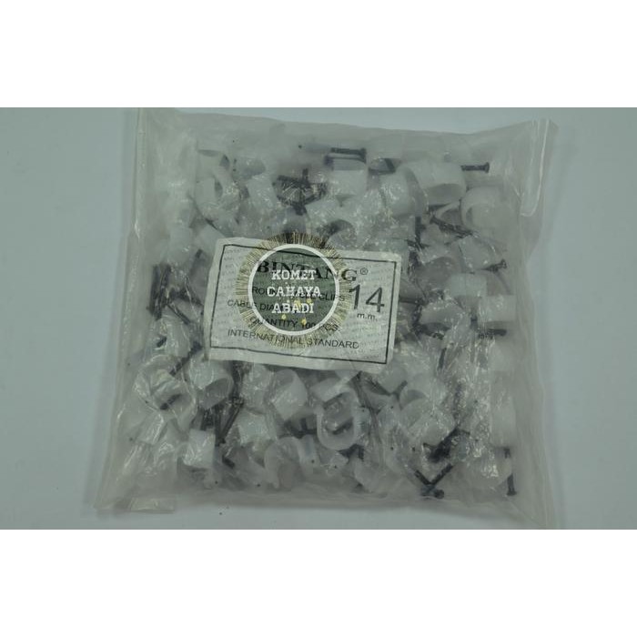 Klem Kabel Paku Beton / Clip Kabel / Paku Klem No 14mm 100