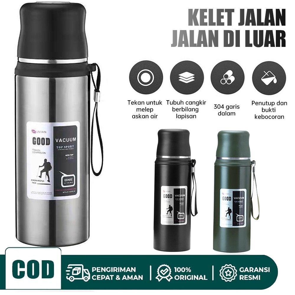 Termos Kapasitas Besar 1 Liter Termos Air Panas panas termos stainless 304 Vacuum / Termos Gunung Ai