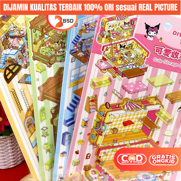 

BSD Mainan Puzzle Sticker Rumah Rumahan Cinnamoroll DIY 3D Edukasi Anak Perempuan KKV 7 5 4 3 Tahun