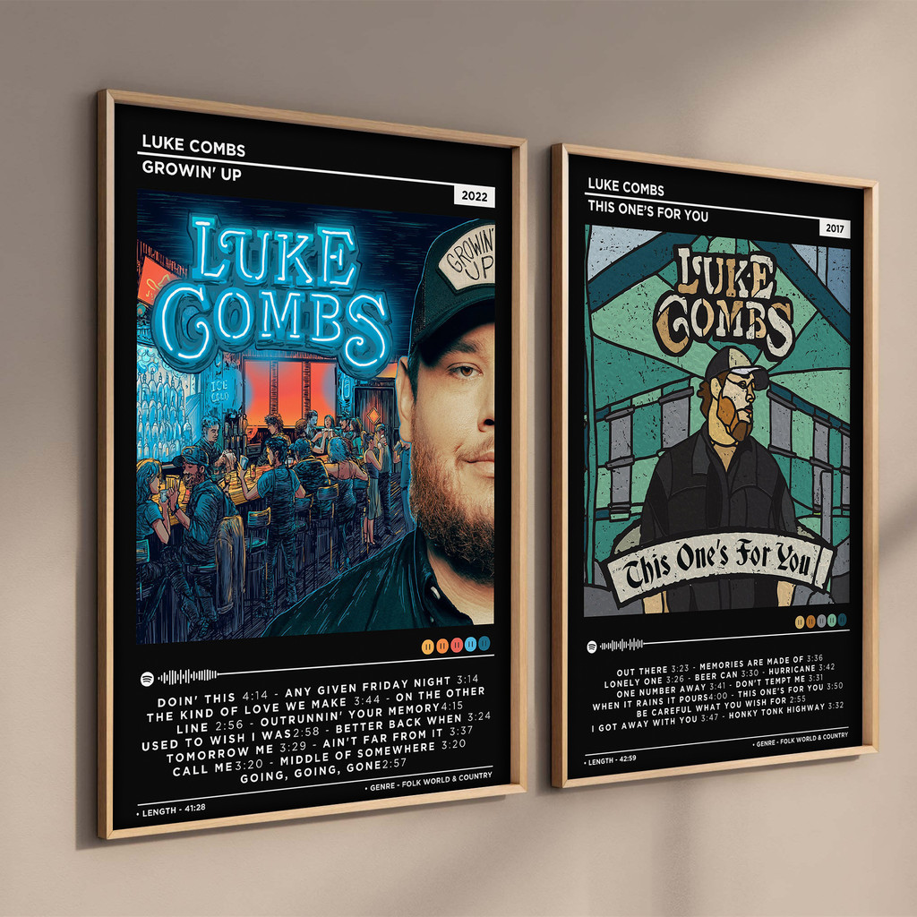 

Singer Luke Combs Popular Music Album Posters Growin Up Cover Pictures For Room Bar Wall Canvas Painting Print Art Home Decor