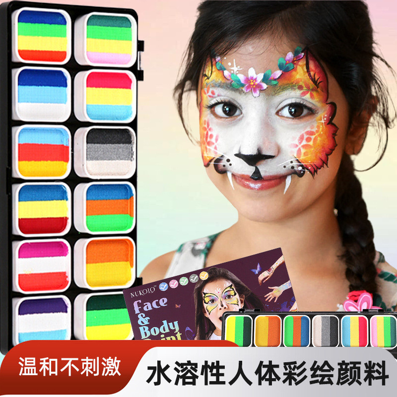 

Edisi Terbatas FREE BRUSH Face Painting Make Up Set Water Base DIY Makeup Palette Professional Colors Safe Non Toxic Art Painting