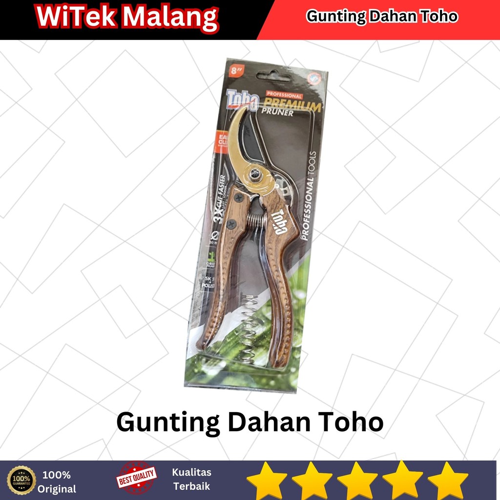 Gunting Dahan TOHO Premium Pruner Black 8 Inch | Gunting Tanaman