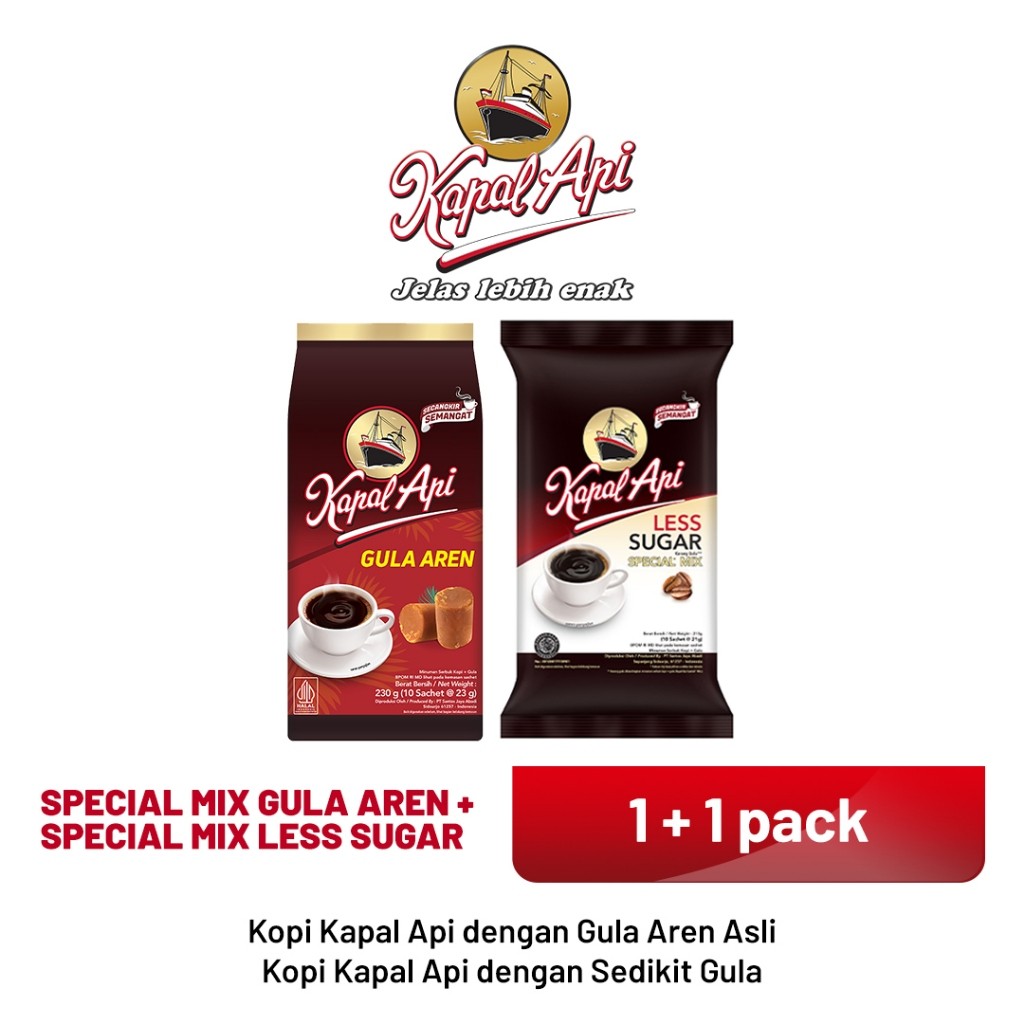 

KAPAL API Special Mix 1 Pack Gula Aren + 1 Pack Less Sugar