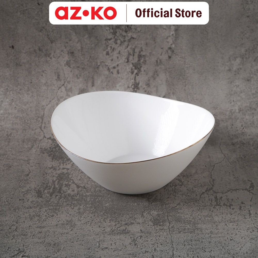 AZKO Delicia 25.8 cm Mangkuk Saji - Putih Mangkok Makanan Food Grade Wadah Hidangan Serving Bowl Per