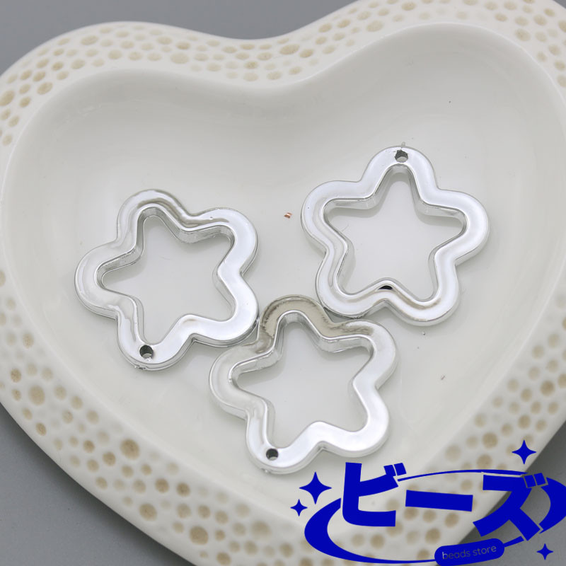 Biizu Beads 1 pcs Manik-manik Mote CCB METALIK - FLOWER FRAME