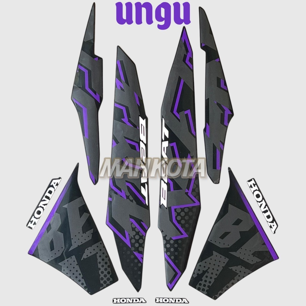 Striping Stiker Polet Honda Beat Street 2024 2025 full hitam ungu list motor standar Fullset