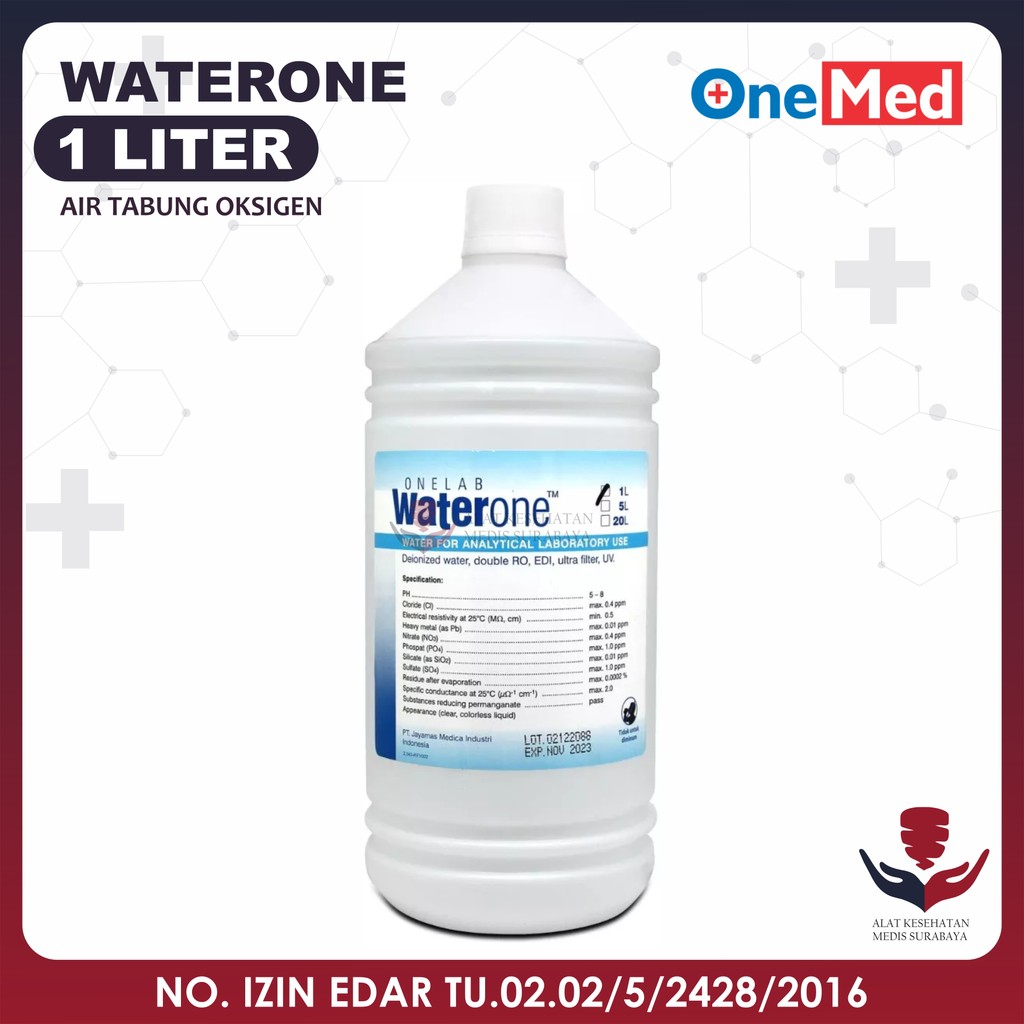 Water One Aquadest 1000ml 1L Onemed Air Murni Laboratorium
