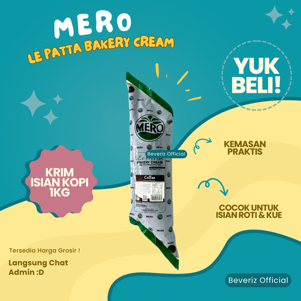 

BEVERIZ LePatta Bakery Cream | Mero Filling Isian Roti Aneka Rasa 1 Kg