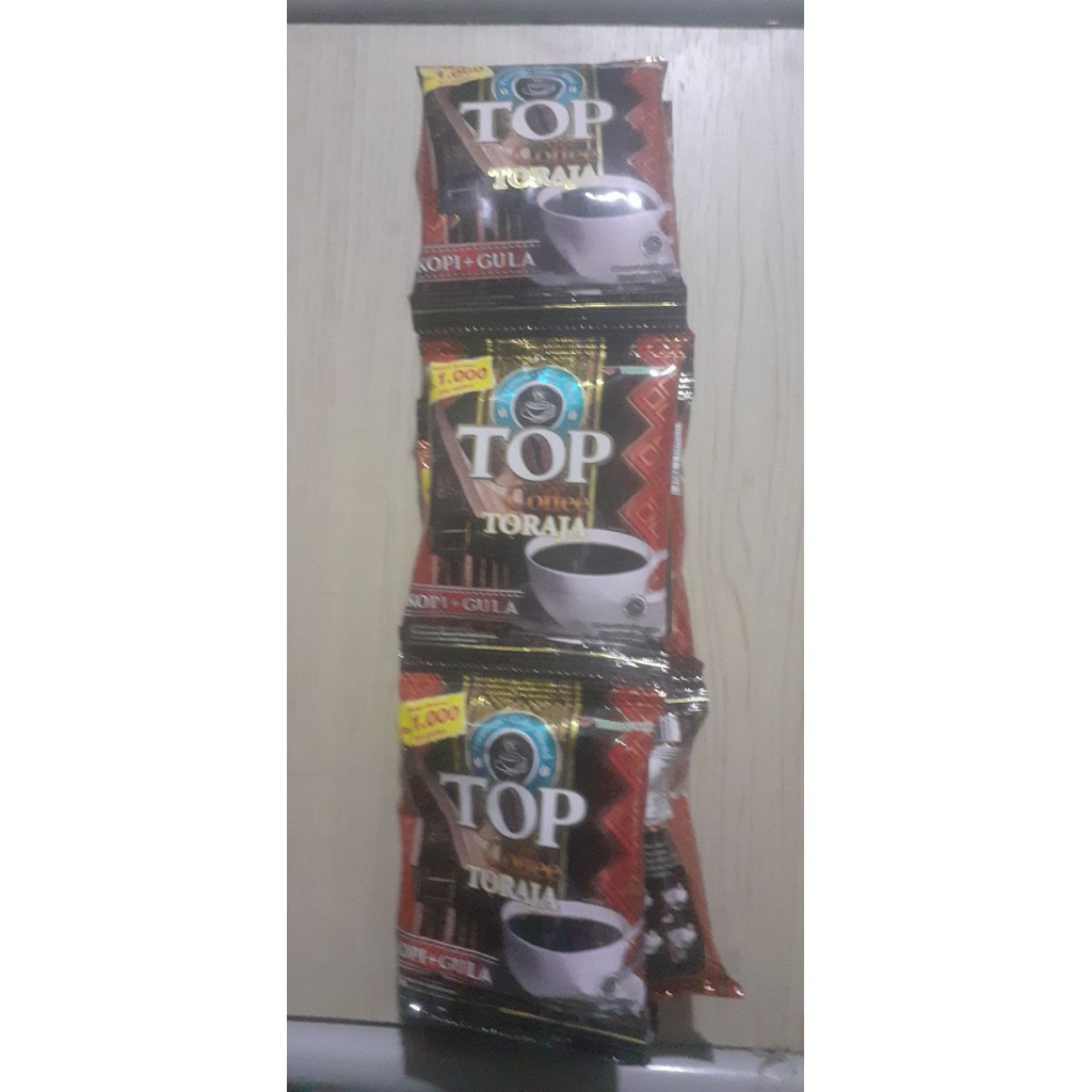 

top cofee toraja. kopi hitam isi 12 pcs