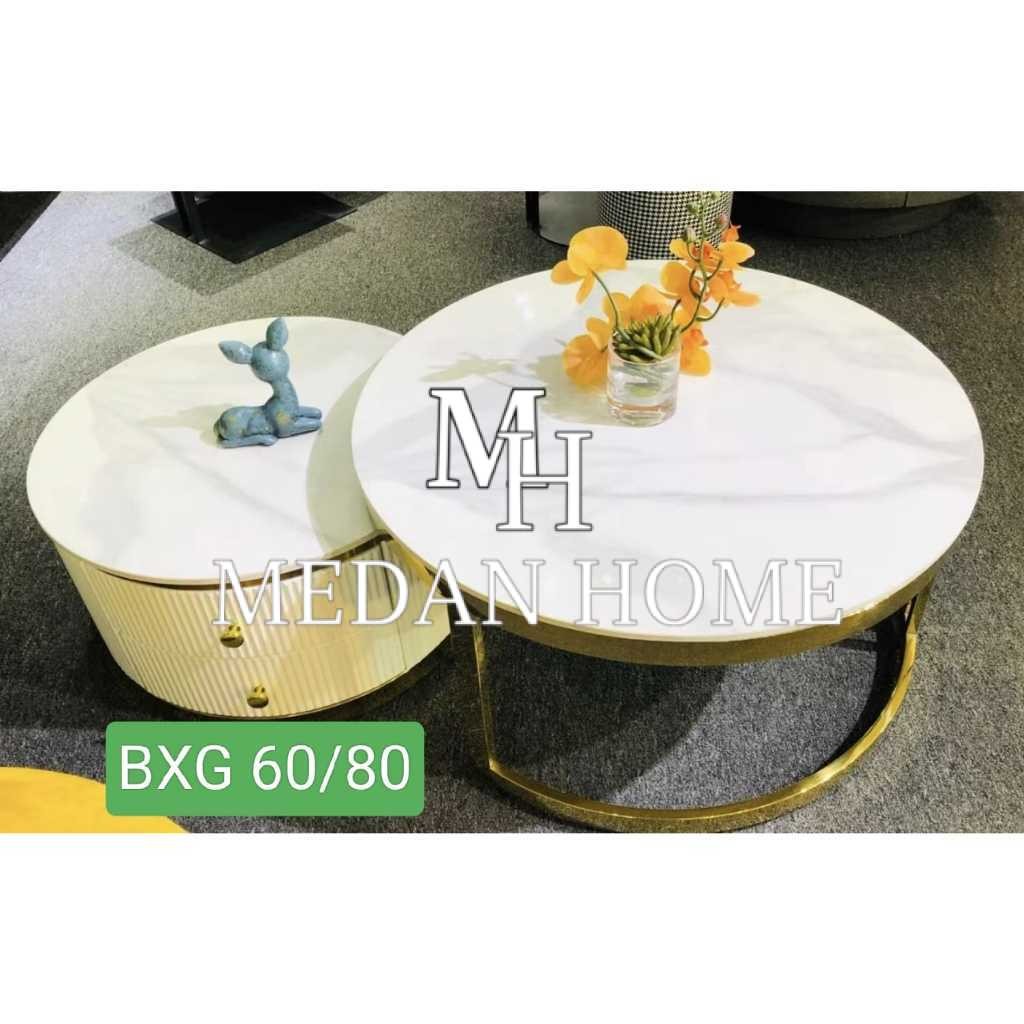 [MEDANHOME] Coffee Table Meja Beranak Granite Gold Laci Table Top Granit Mewah