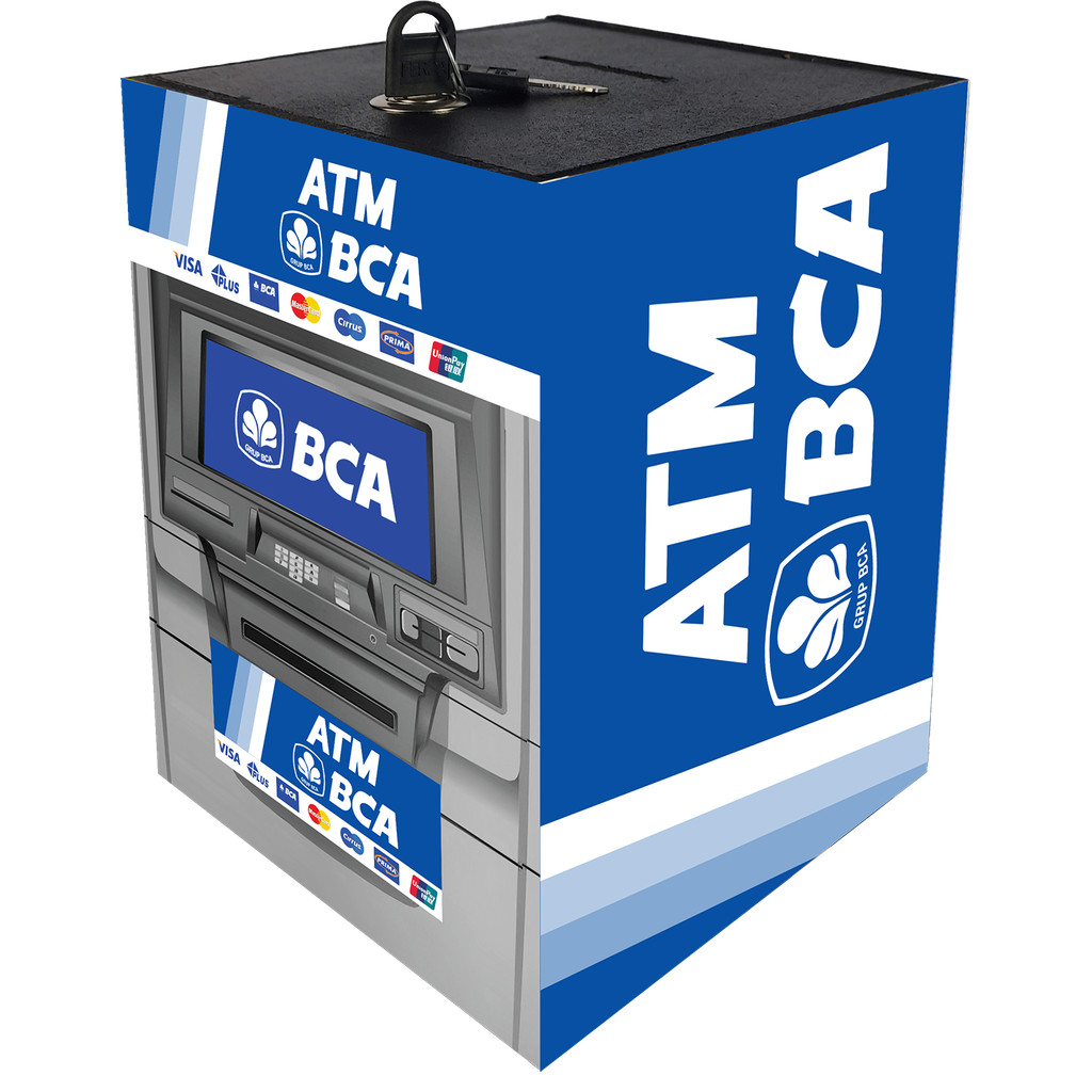 grosir murah Celengan atm ukuran 15x20 besar jumbo+kunci celengan atm mini premium bca mandiri
