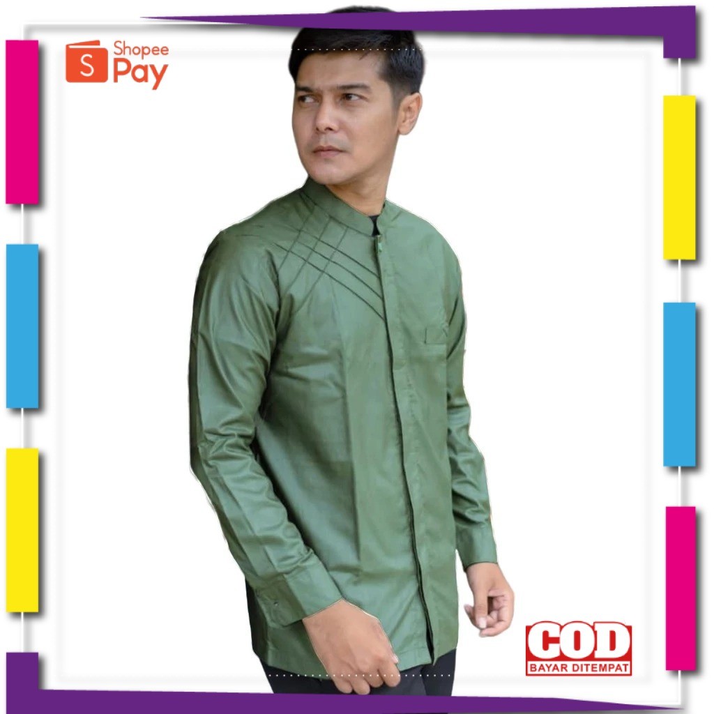 [PREMIUM ORIGINAL] Baju Koko Pria Lengan Panjang Motif Marvel Elrumi Size S M L XL XXL