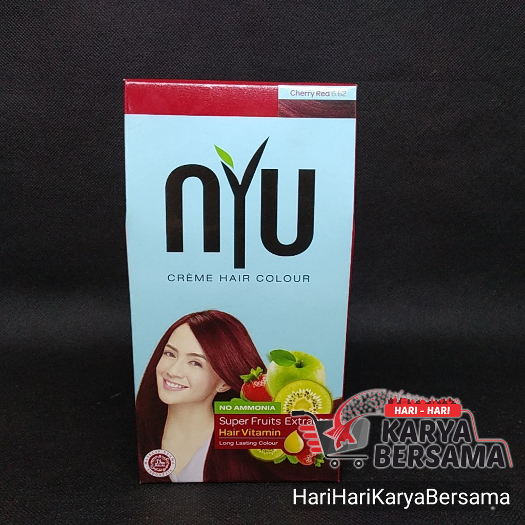 PEWARNA RAMBUT NYU CREME HAIR COLOR CHERRY RED 6.62 30ML