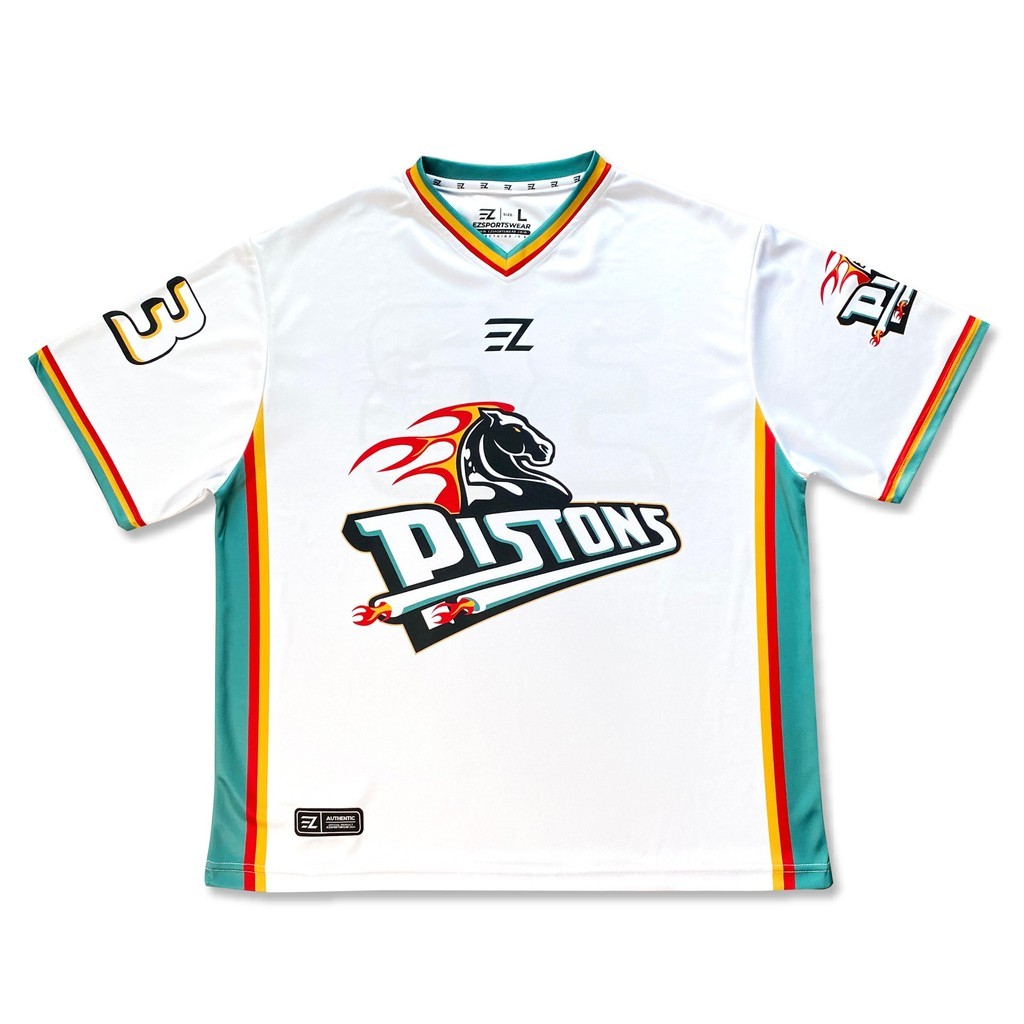 [ORIGINAL] Jersey Detroit Pistons WHITE #33 Bloke Core Edition - Bola Basket NBA Baju Kaos T-Shirt T