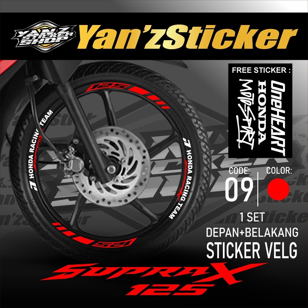Stiker Cutting Sticker Lis Velg Motor Honda Supra X 125 List Pelek Velk Variasi Set Depan Belakang