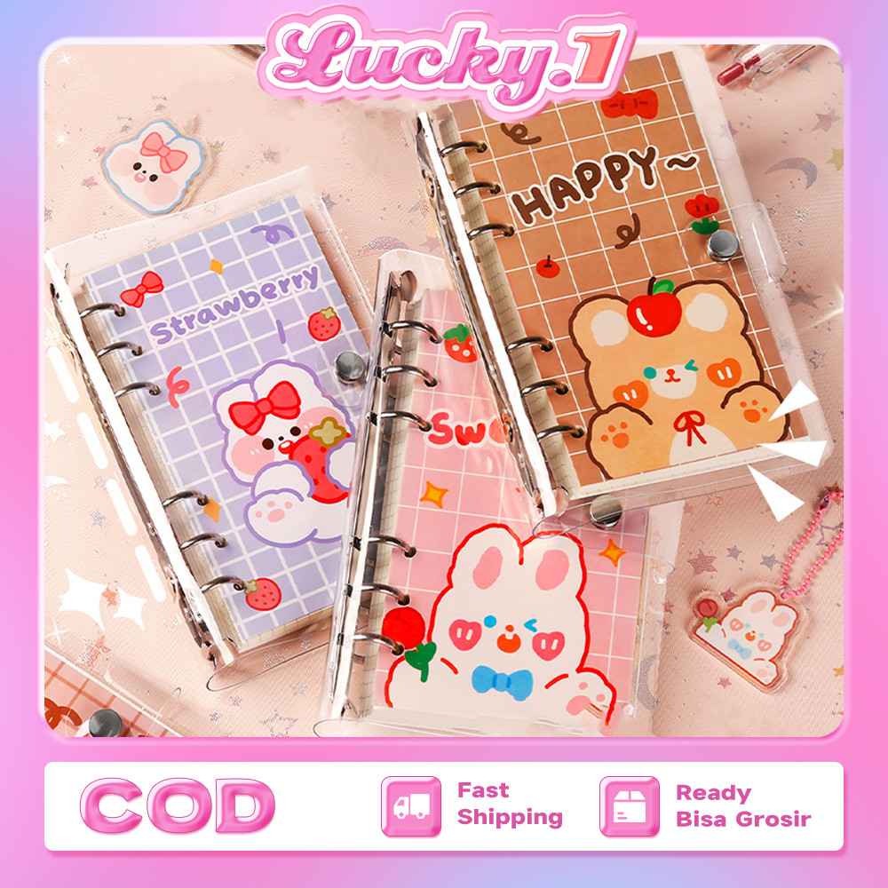 100 lembar Binder note A6 isi kertas 100 Lembar+PET Stiker Buku Tulis Harian Daily planner/ Agenda/ 