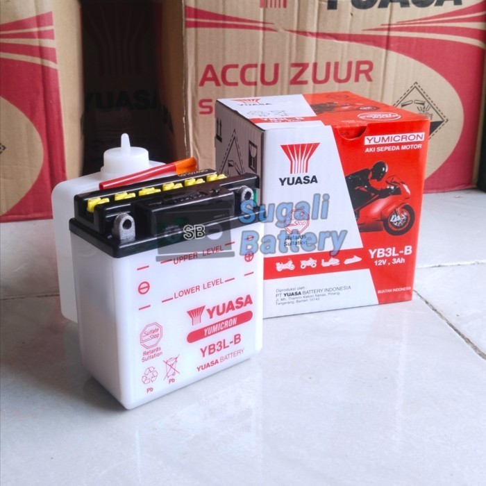 Aki Motor RX KING RX-Z RX SPECIAL YUASA YB3L-B Accu Basah 12volt 3Ah