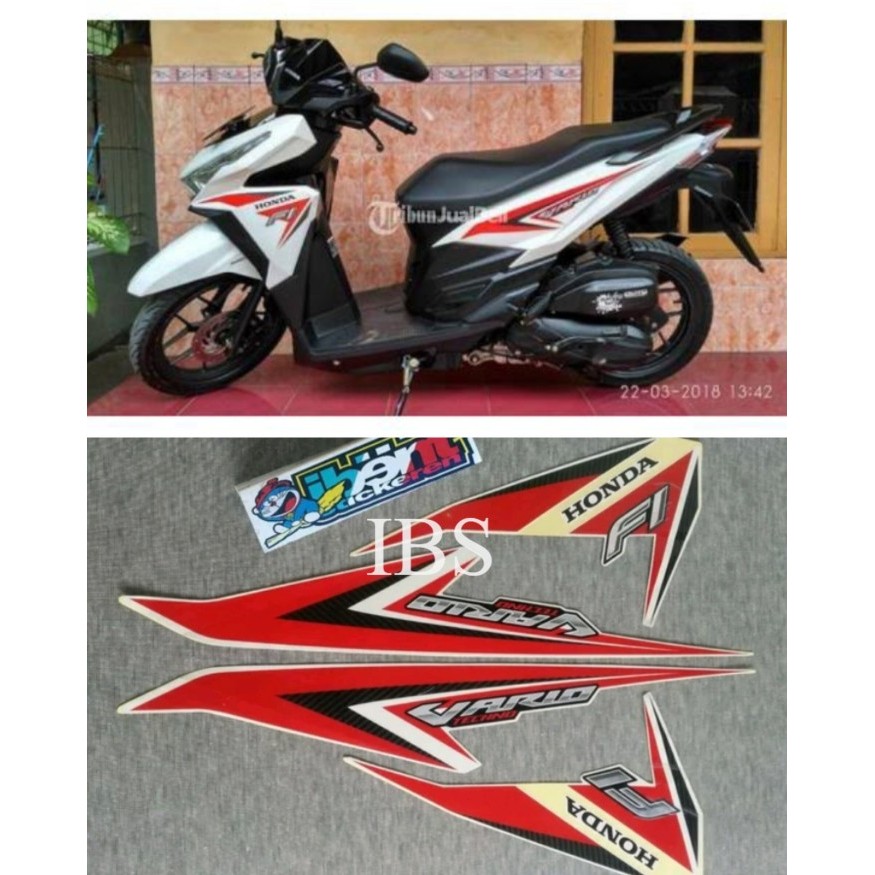 STRIPING STANDAR HONDA VARIO 125 FI TECHNO MERAH PUTIH 2015 POLET STIKER
