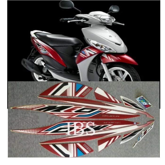 STRIPING MIO J MERAH 2012 STIKER ORI YAMAHA POLET