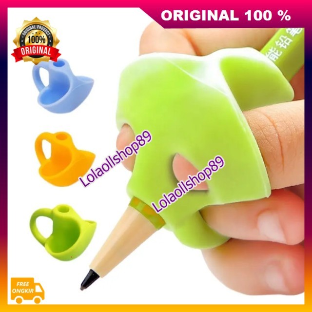 

BELI 1 DAPAT 10 Writing Grip Pencil Pencil Holder Pensil Grip Alat Bantu Tulis Anak Model 3 Jari Silikon 100% ASLI ORIGINAL