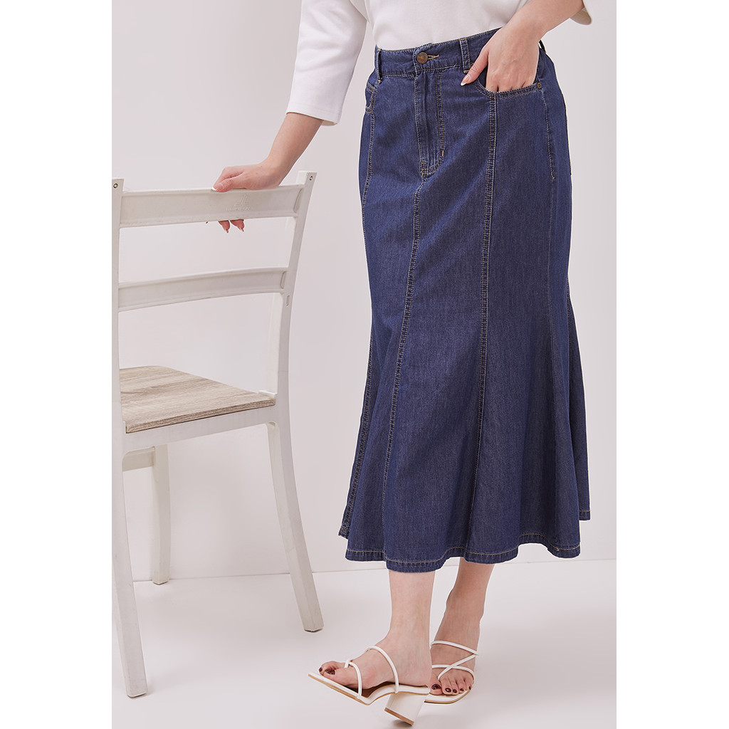 cun_ DUST Rok Denim Renjana Navy (D. 21127)