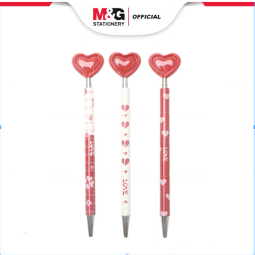 

M&G Heart Retractable Ball Pen Lucu / Cute Gel Pen Isi 0.7mm Blue