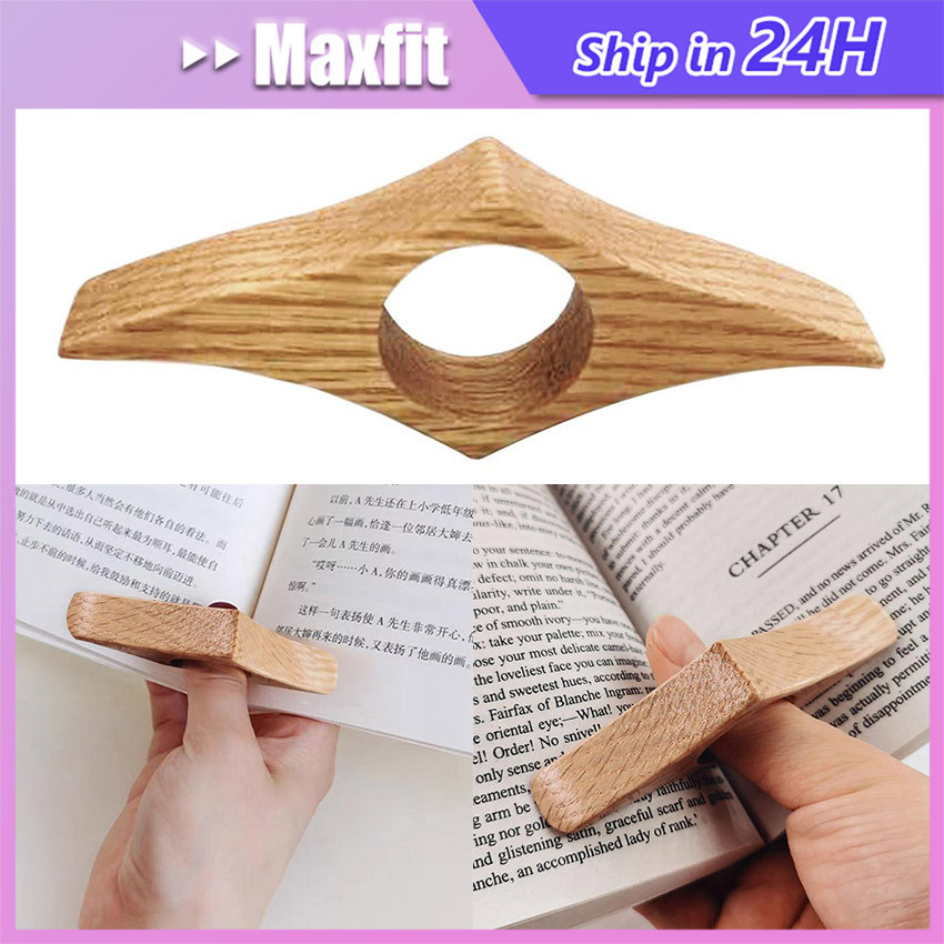 

Wooden Book Page Holder Thumb Ring Acrylic / Penyangga Pembatas Halaman Buku Baca Novel / Alat Bantu Baca Buku