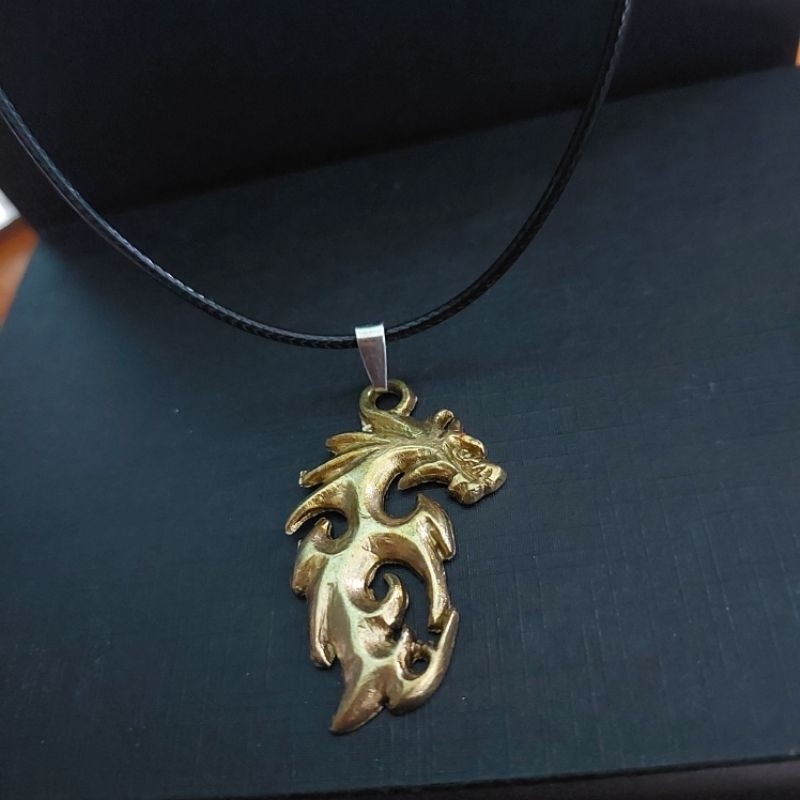 4s Grosir Solo || TERBARU KALUNG TALI HITAM LIONTIN TITANIUM AKSESORIS FASHION PRIA ANTI AIR