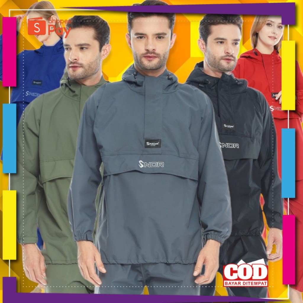 [PREMIUM BAHAN TEBAL] Jas Hujan Kantong Kangguru Jas Hujan Pria Wanita Dewasa Jas Hujan Taslan SNDR