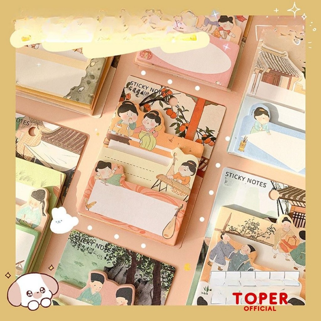 

TOPER Sticky Notes Set 3 in 1 Multi Layer 90 Lembar Stick Note Catatan Kertas Tempel Memo Aesthetic