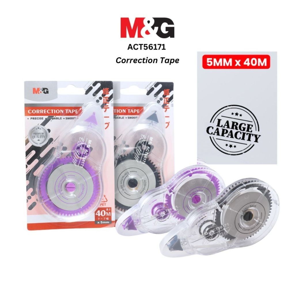 

Correction Tape M&G ACT56171 Tip Ex Kertas Jumbo 40m x 5mm Premium Quality SATUAN