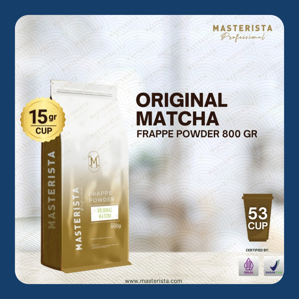 

Bubuk Minuman Masterista Original Matcha 800gr / Bubuk Minuman Rasa Matcha / Bubuk Matcha Frappe