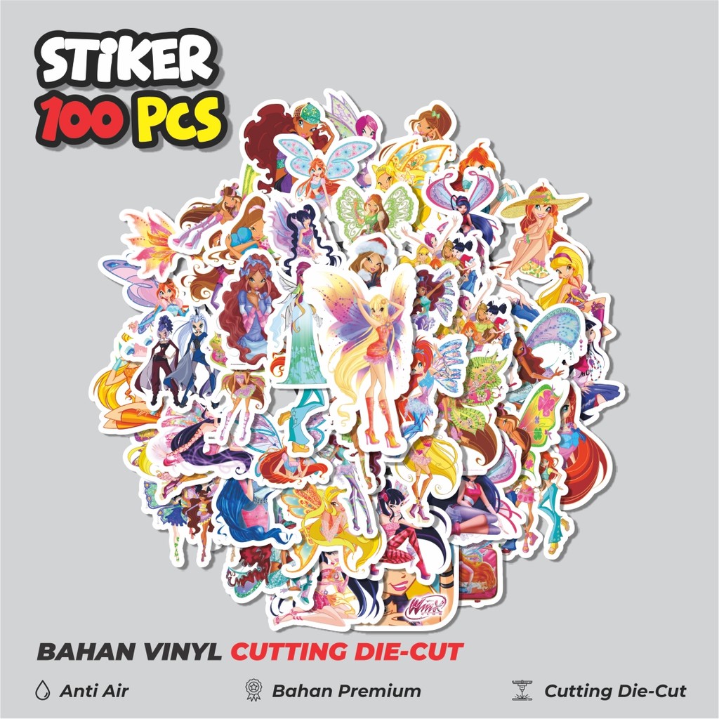 

Terbaru! 50 pcs Stiker Kartun Winx Club Dekorasi Lucu Kreatif untuk Notebook, Skateboard, HP