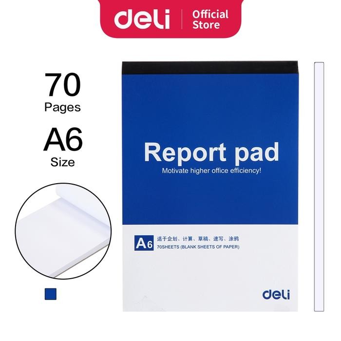 

TERLARIS! Deli Report Pad / Buku Memo A5/A6 Sampul Biru 70 Lembar 7712 7713 Kertas Paper - A5