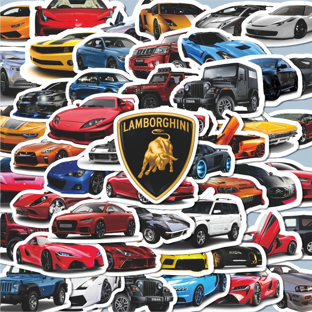 

100PCS Lucu Stiker Car Sport/Mobil Balap Stiker Aesthetic Stiker Anti Air Stikers Berperekat Waterproof sticker decal buat Motor Helm Buku Journal Koper Casing HP Laptop Botol Minum Hadiah anak