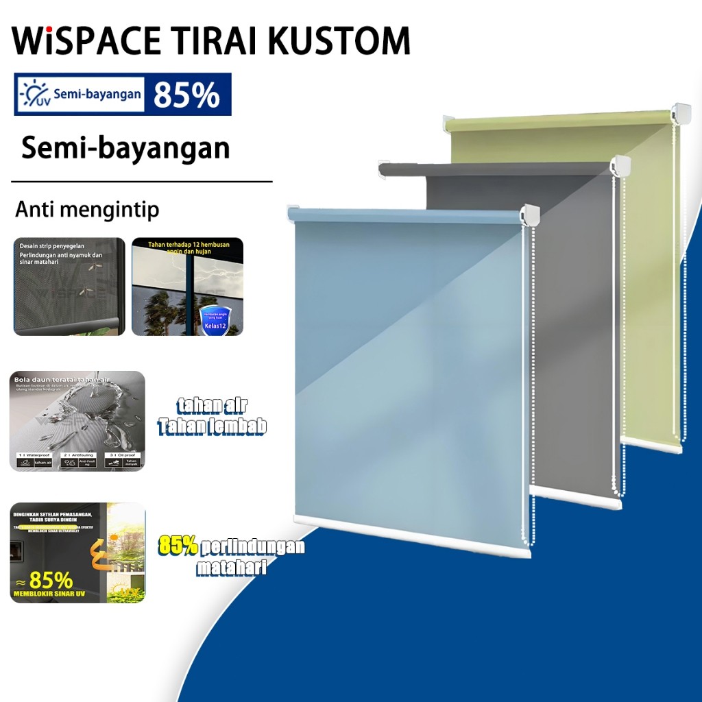 Roller Blind Jendela Roller Blind Blackout 85% Tirai Jendela Tirai Jendela Non Headrail Jendela Tira