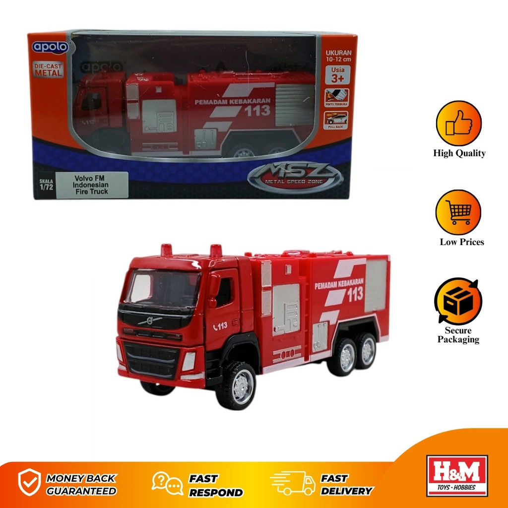 Diecast Apolo MSZ Volvo FM Indonesian Fire Truck Merah