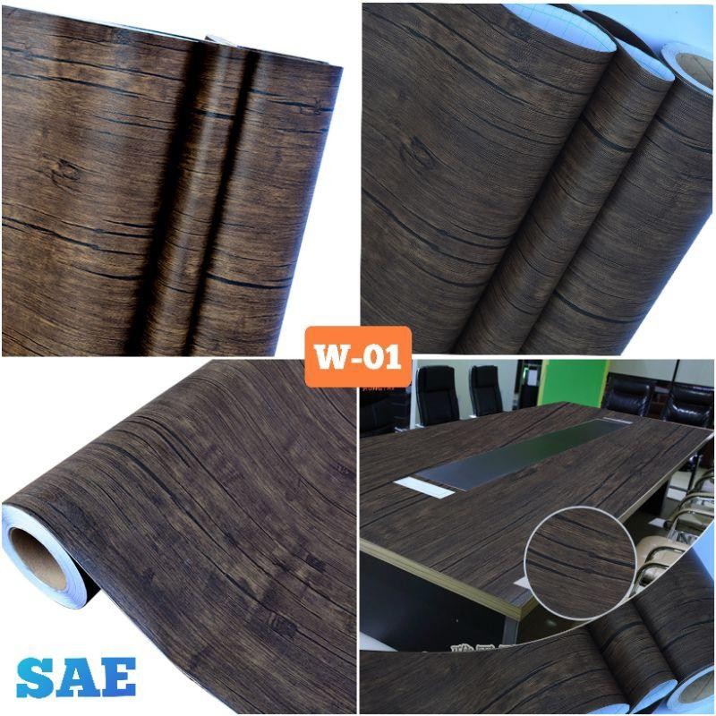 Wallpaper Serat Kayu Hitam Premium Pvc Pelapis Meja Pintu Lemari Triplek Dinding Lantai Berperekat