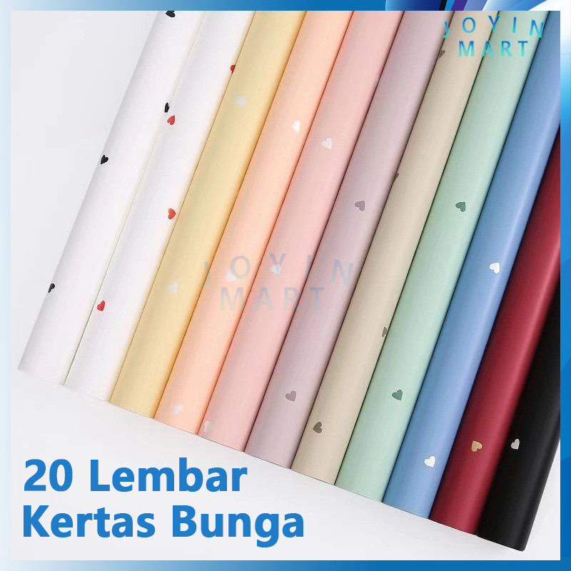 

20 Lembar Wrapping Paper / Love Pattern Paper / Wrap / Kertas Bunga / Kertas Kado