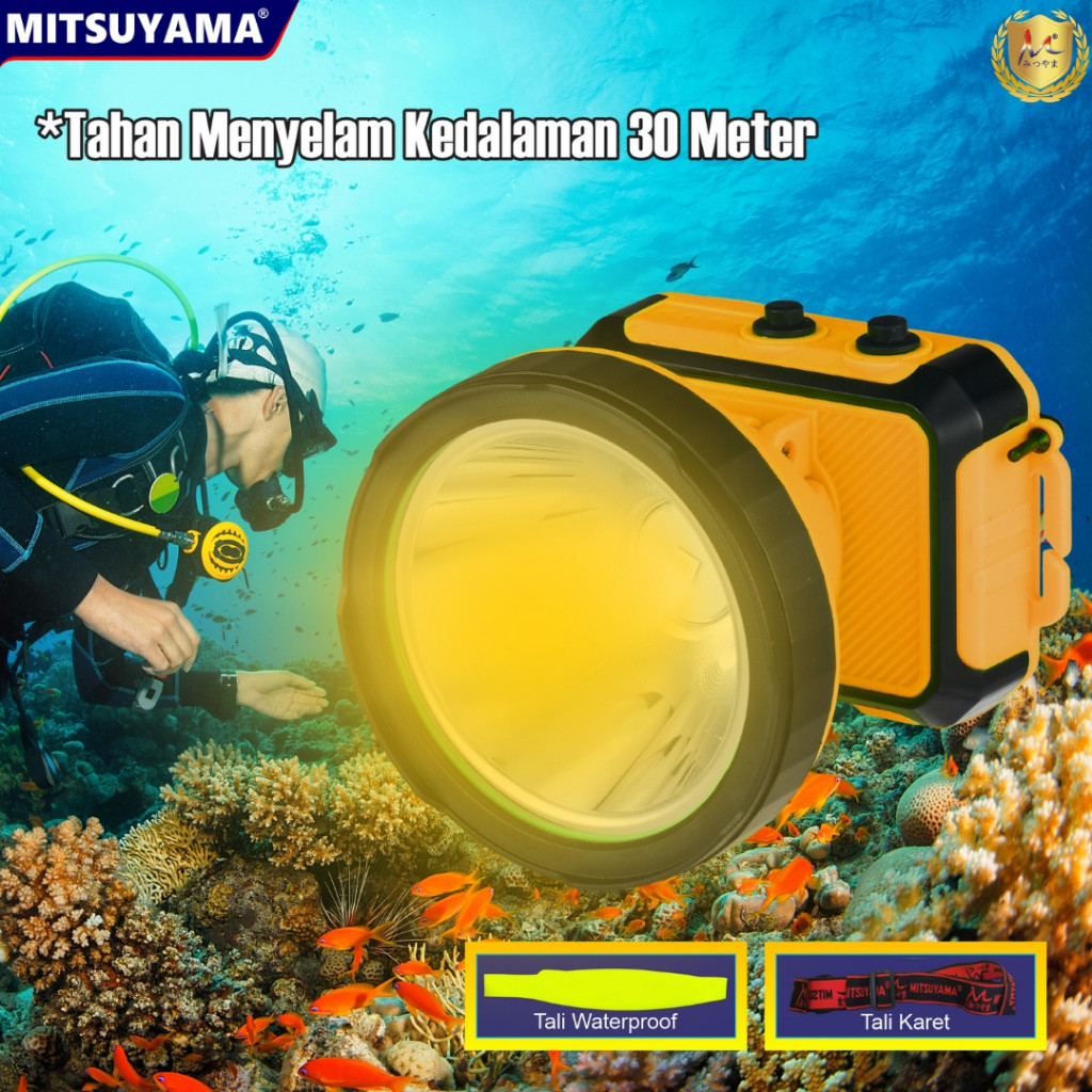 Senter Kepala Diving Super Terang Senter Selam Mitsuyama MS-239P MS239K