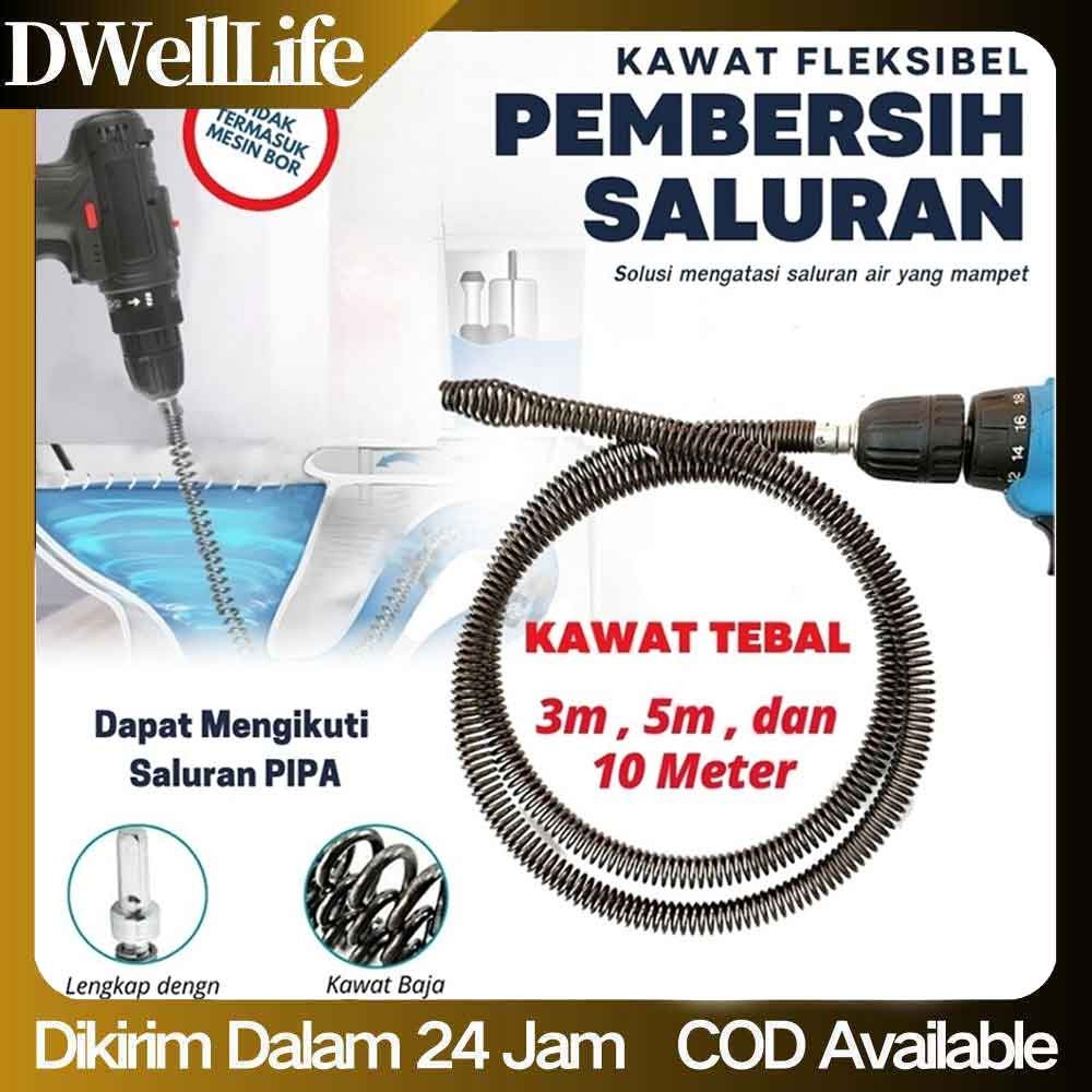 Pipe Cleaner Kawat Pembersih Saluran Pipa Mampet Dengan Adaptor Bor