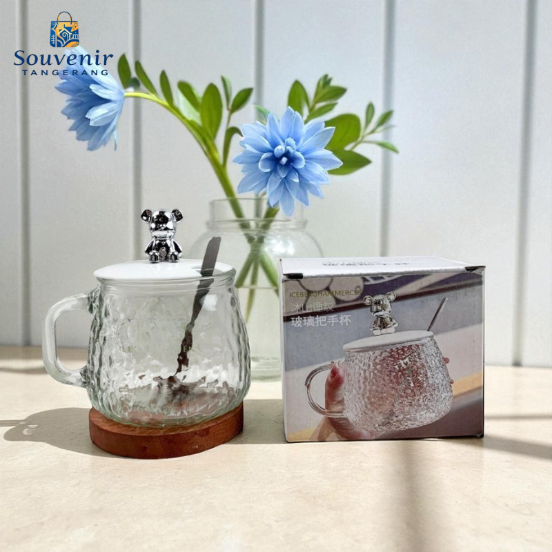 HARGA GROSIR Souvenir Gelas Mug Beruang cangkir Bear Kemas Box Ori Pabrik 250ml - 350ml