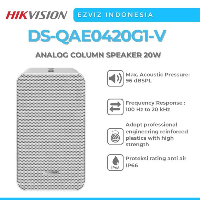 

HIKVISION DS-QAE0420G1-V ANALOG COLUMN SPEAKER 20W 96DBSL 100HZ - 20KHZ IP66 OUTDOOR