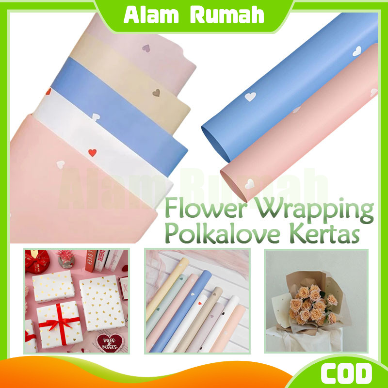 

LOVE Polkalove Wrapping Paper/Cellophane Valantine / Kertas Kado Ecer KB6134