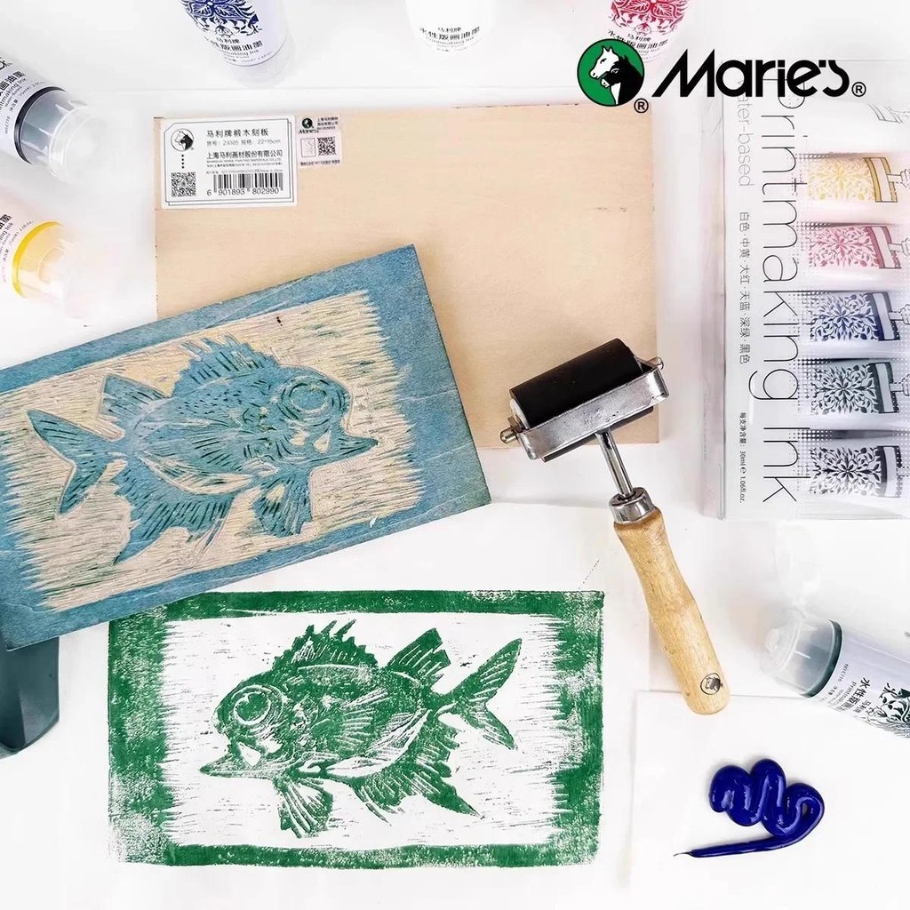 

30/75ml Water-Based Printmaking Ink Pigment Washable Color Pigment Printing Relief Print Linoleum Block on Paper Glue Board Wood